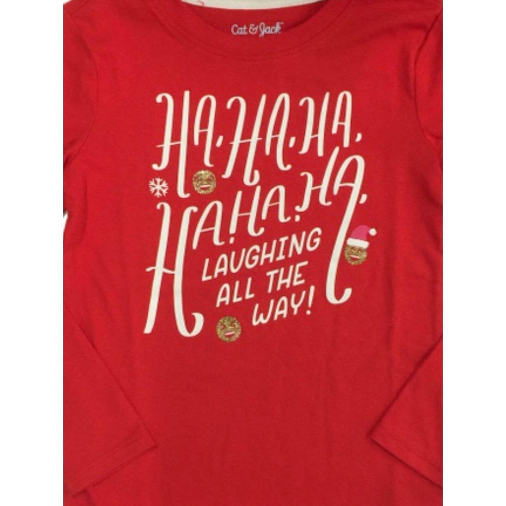 Cat & Jack Kid;s Red "Laughing All the Way"